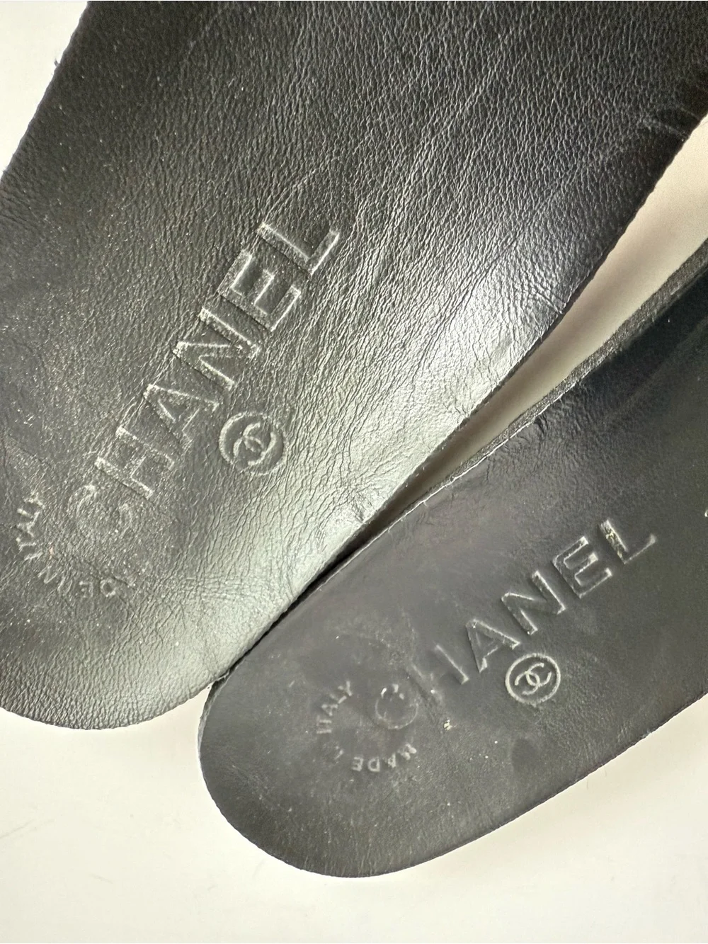 CHANEL CC Tweed Leather Black Navy Trainers Sneakers Shoes